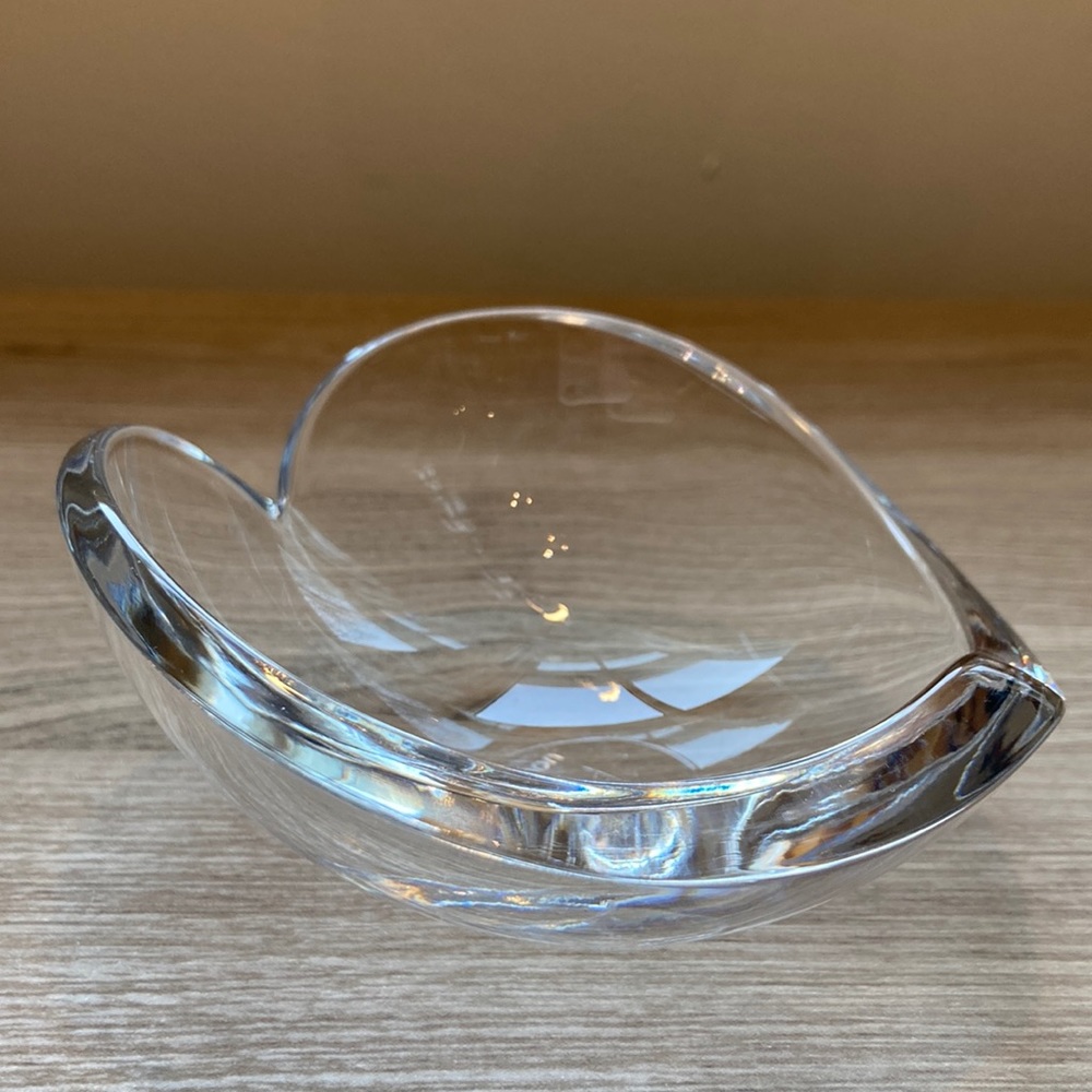 Nambe heart shape crystal dish trinket